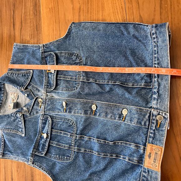 Gitano Denim Vest Size L Vintage 90s Button Front Pockets Cotton - Picture 7 of 8